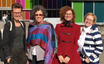 Equipo de investigadoras inmersas en el proyecto. De izda. a drcha. Jitske Jasperse (CSIC); Pamela Patton (Princeton University); Therese Martin (CSIC); Amanda Dotseth (Meadows Museum, Dallas)