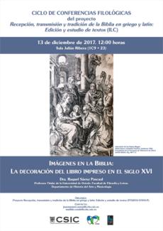 Ciclo de Conferencias Filológicas "Imágenes en la Biblia: La Decoración del Libro Impreso en el Siglo XVI"