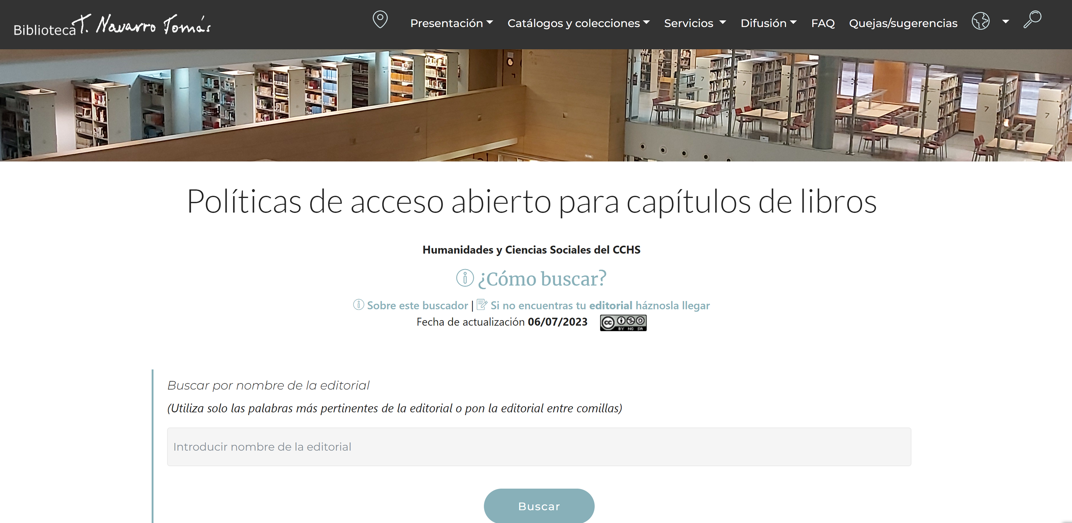 Buscador de políticas de acceso abierto en capítulos de libros
