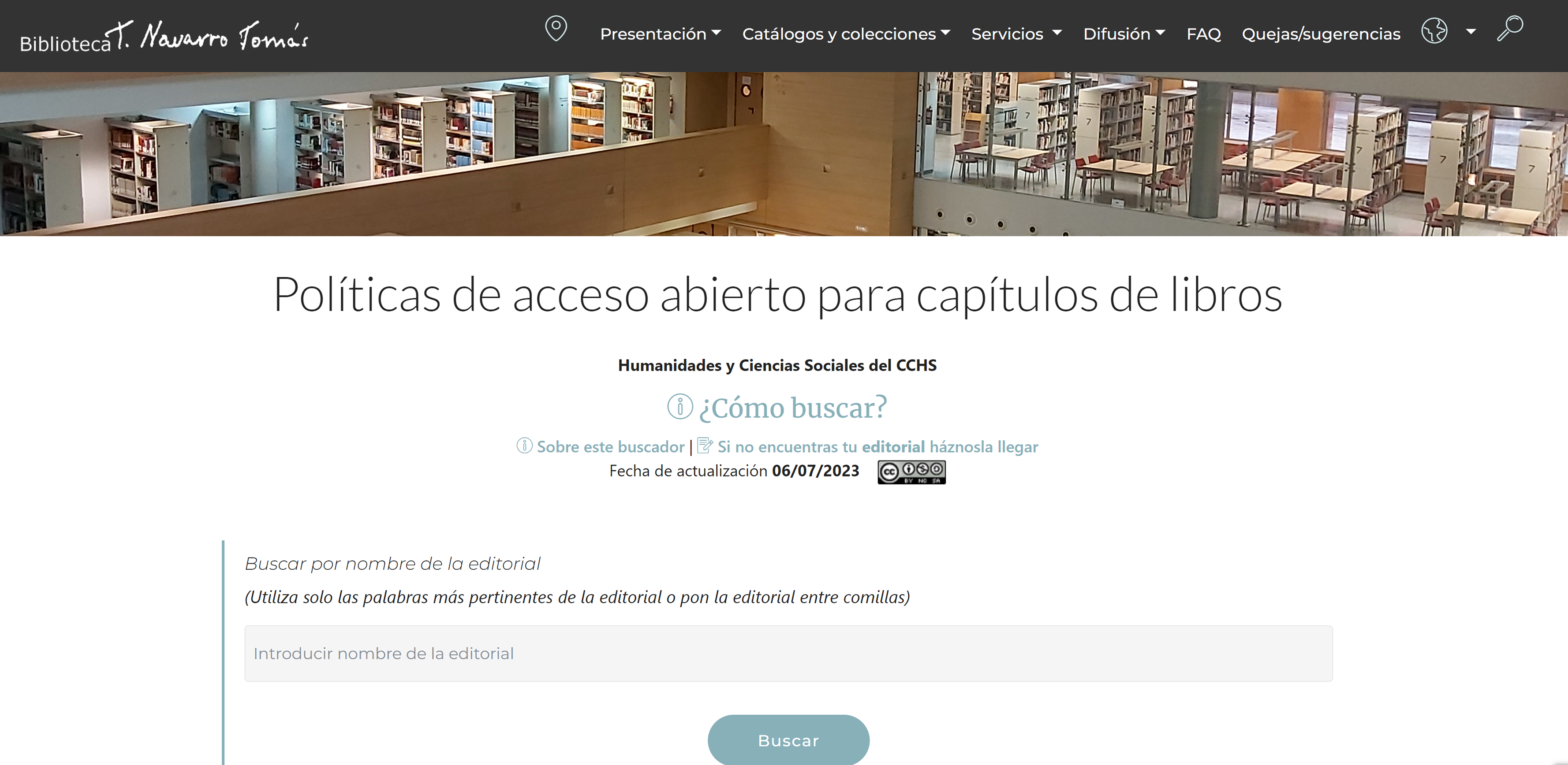 Buscador de políticas de acceso abierto en capítulos de libros 