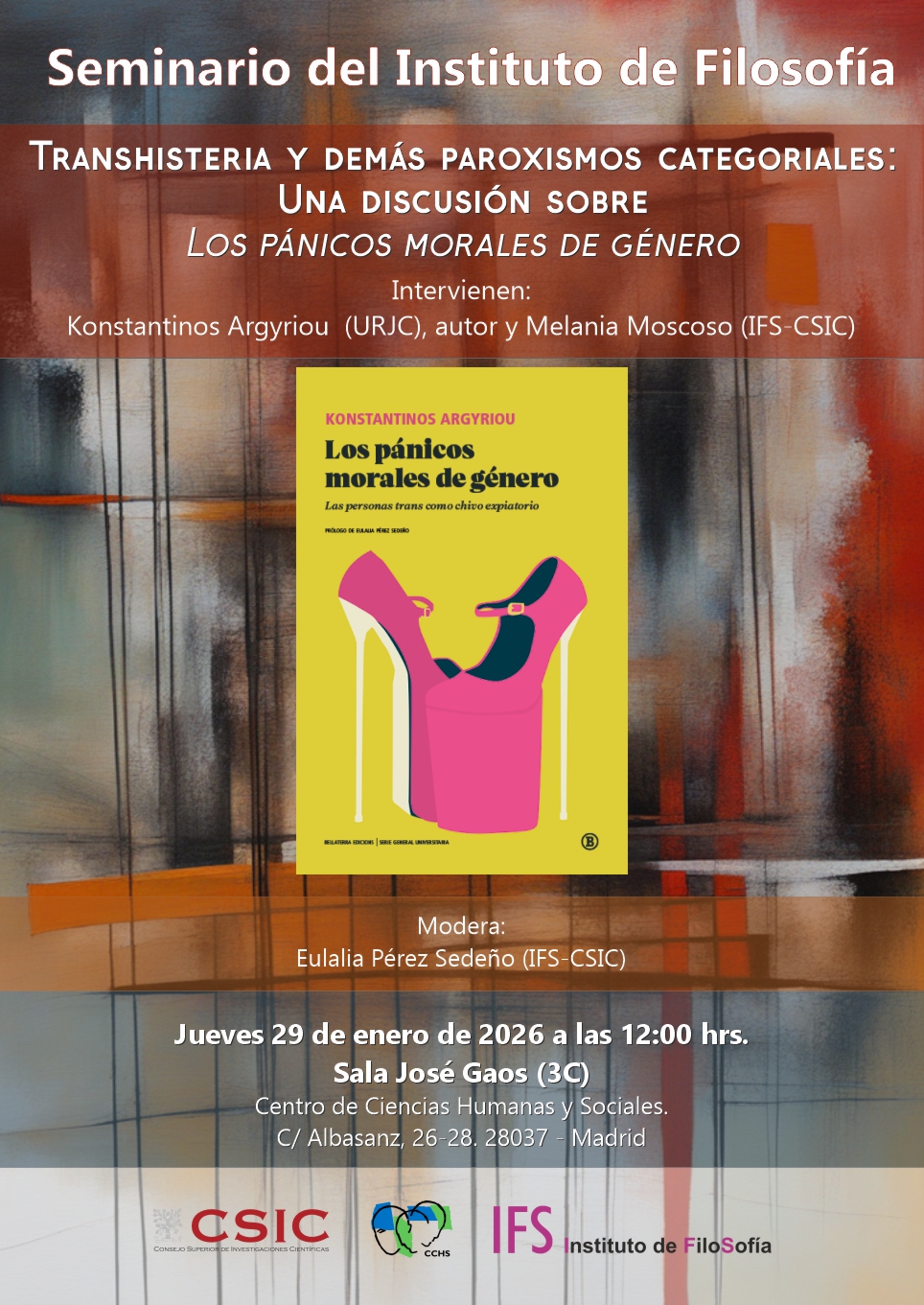Seminarios del Instituto de Filosofía: "Transhisteria y demás paroxismos categoriales: Una discusión sobre 'Los pánicos morales de género'"