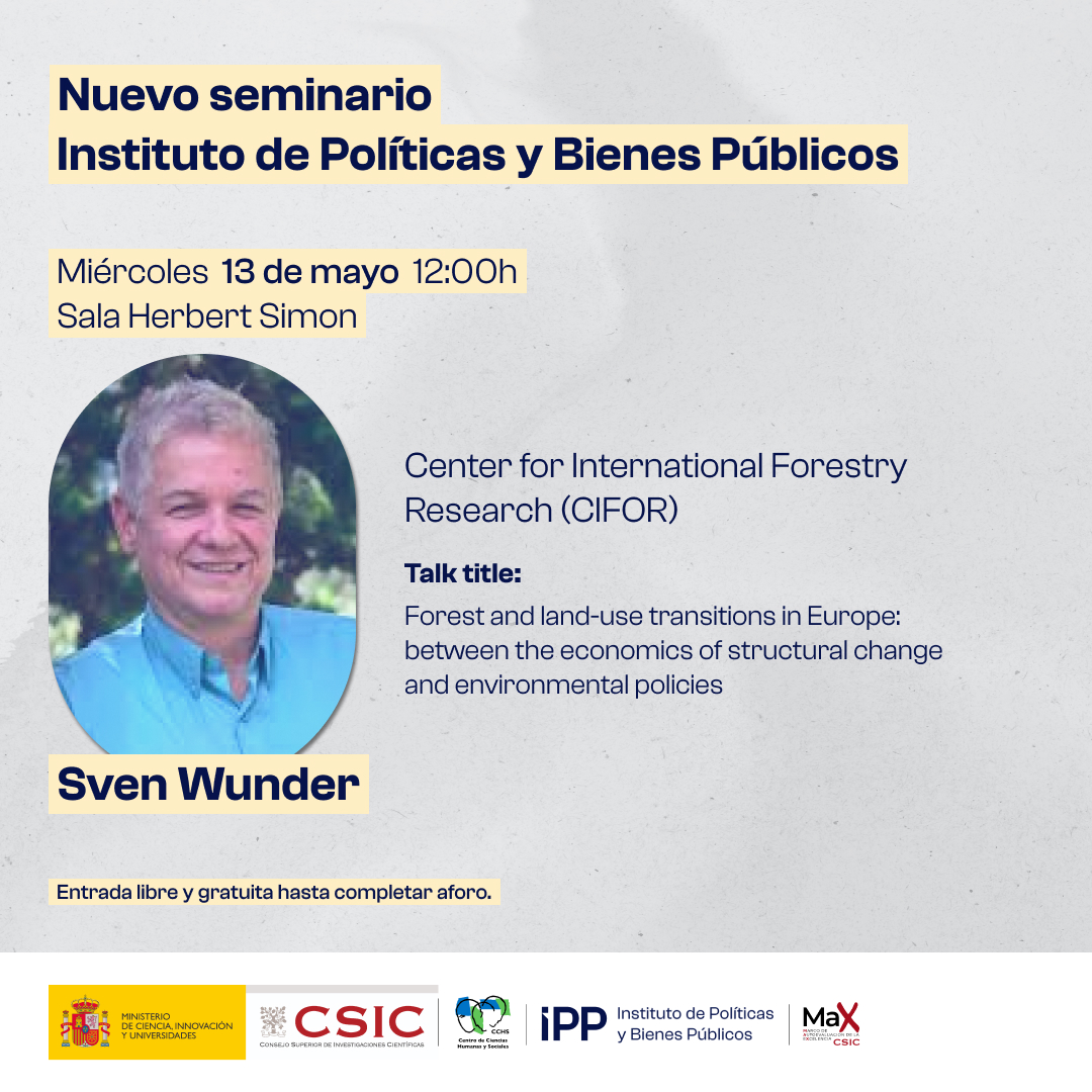 Seminario de Sven Wunder en el Instituto de Políticas y Bienes Públicos del CSIC