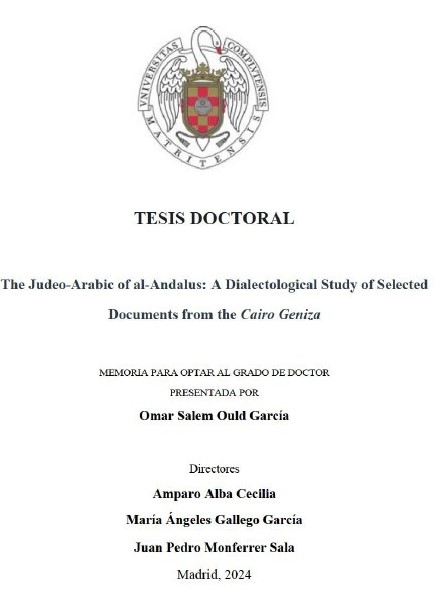 Omar Salem Ould García obtiene la máxima calificación en la defensa de su tesis doctoral co-dirigida por María Ángeles Gallego (ILC) Omar Salem Ould García obtiene la máxima calificación en la defensa de su tesis doctoral co-dirigida por María Ángeles Gallego (ILC)