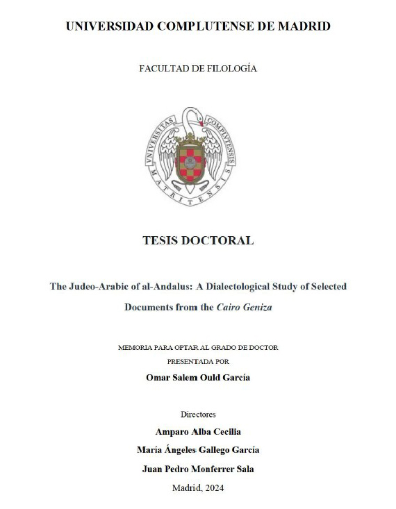 Omar Salem Ould García obtiene la máxima calificación en la defensa de su tesis doctoral co-dirigida por María Ángeles Gallego (ILC) Omar Salem Ould García obtiene la máxima calificación en la defensa de su tesis doctoral co-dirigida por María Ángeles Gallego (ILC)
