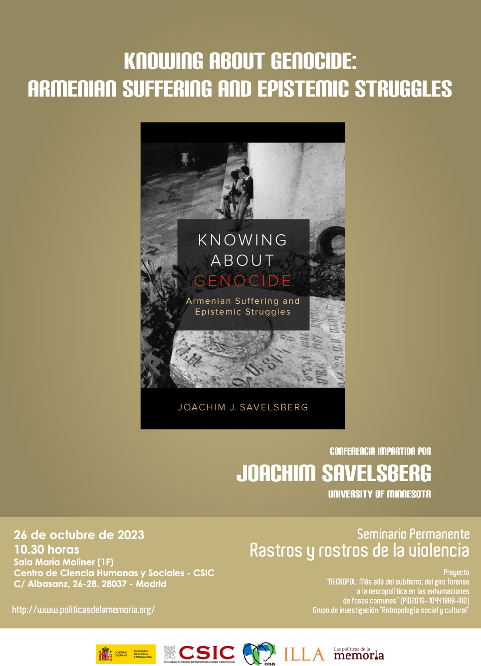 Seminario permanente «Rastros y rostros de la violencia»: "Knowing about Genocide: Armenian Suffering and Epistemic Struggles"