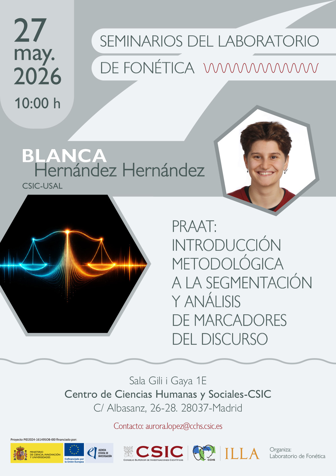 Seminarios del Laboratorio de Fonética: "Praat: introducción metodológica a la segmentación y análisis de marcadores del discurso"