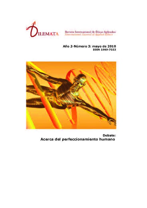 Se publica el número 3 de DILEMATA, Revista Internacional de Éticas Aplicadas. Portada de la revista