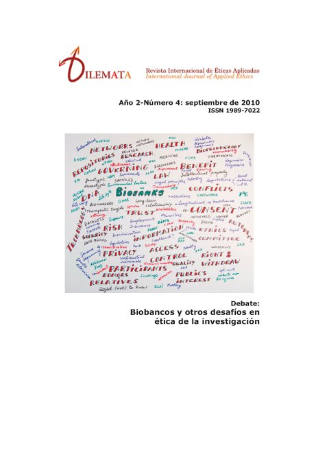 Se publica el número 4 de DILEMATA, Revista Internacional de Éticas Aplicadas Portada de la revista
