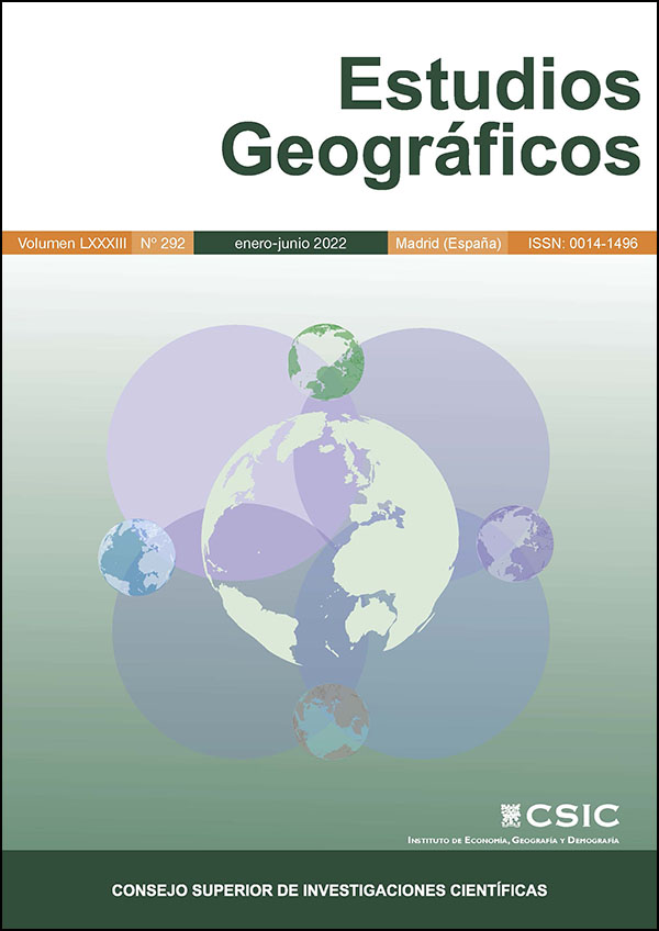 La revista "Estudios Geográficos" publica el Vol. 83 No. 293 (2022)