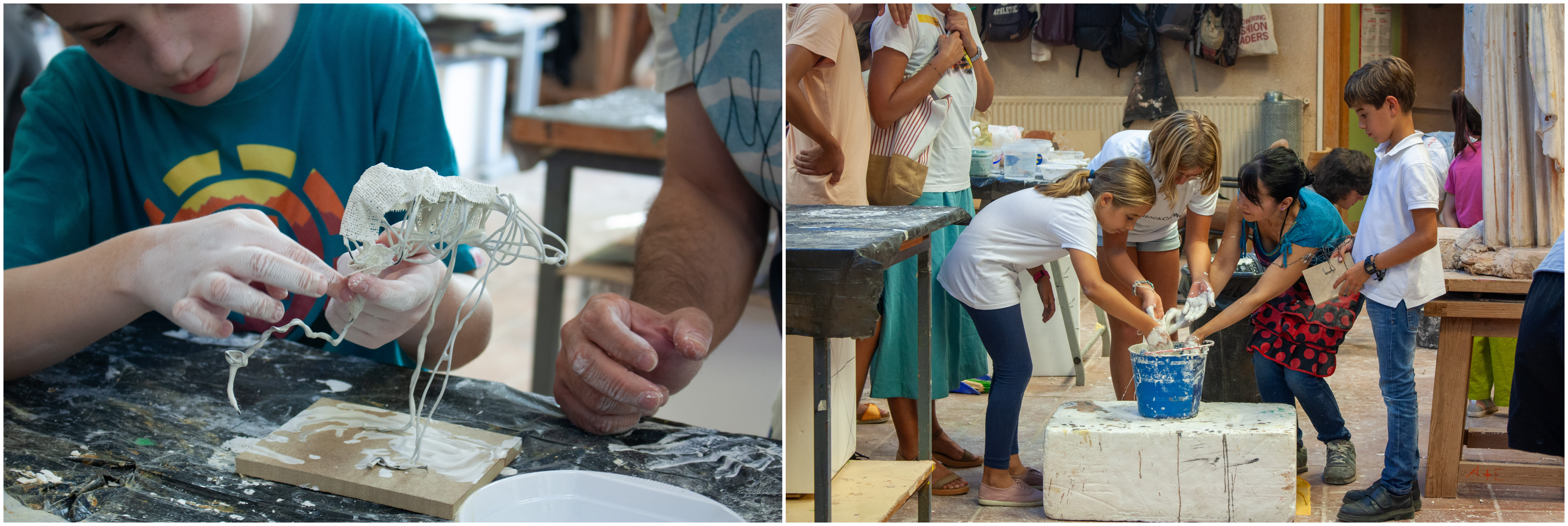 Foto del taller de escultura con Sonia Cabello