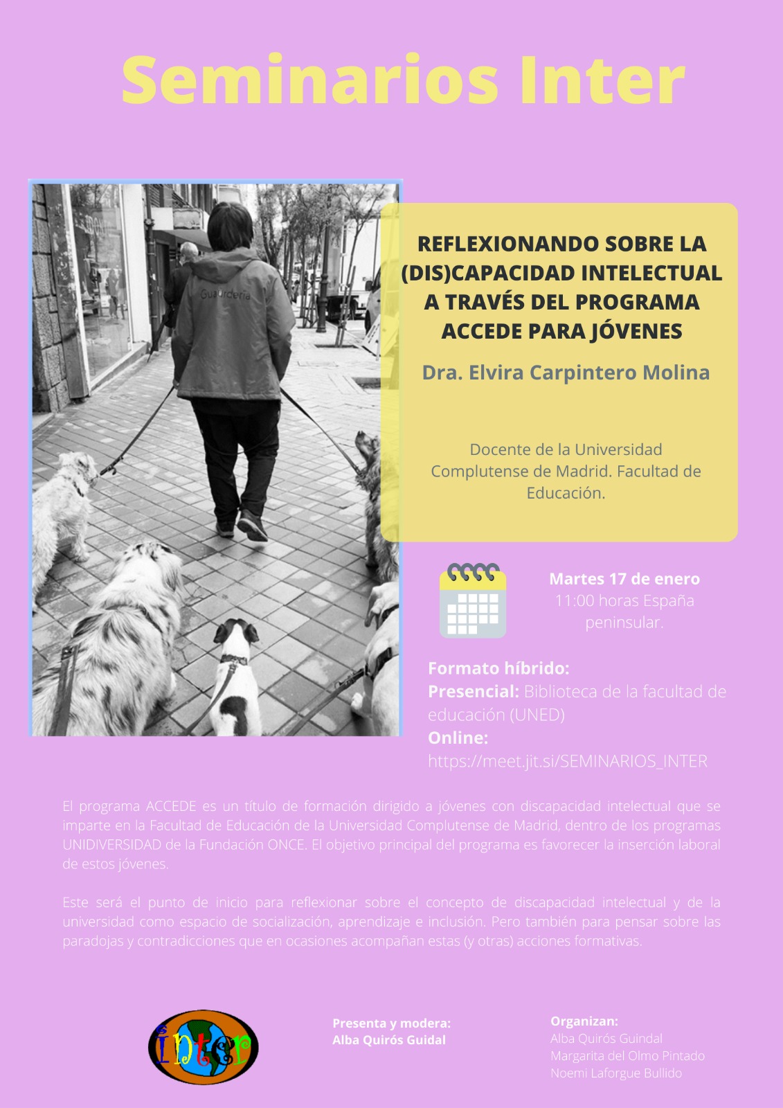 Seminario: “Reflexionando sobre la (dis)capacidad intelectual a través del programa ACCEDE para jóvenes"