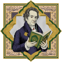 Marwan Shahin, God is Perfect (Portrait of Johann Wolfgang von Goethe) (png, 3 MB) 2024, draft for 3D Printed UV Inks on aluminum with gold chrome finish mounted on PVC Sintra © Marwan Shahin