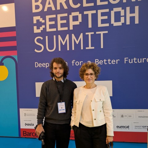 Catalina Martínez y Jorge Macazaga en el Barcelona Deep Tech Summit
