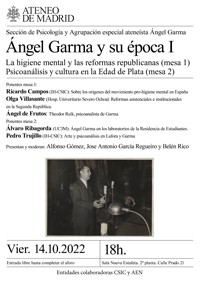Cartel de la jornada Jornada "Ángel Garma y su época I"