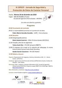 Imagen del programa XI JSPDCP ‐ Jornada de Seguridad y Protección de Datos de Carácter Personal