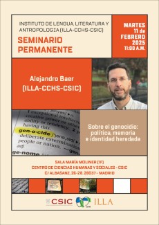 Seminario permanente del ILLA: "Sobre el genocidio: política, memoria e identidad heredada" Seminario permanente del ILLA: "Sobre el genocidio: política, memoria e identidad heredada"