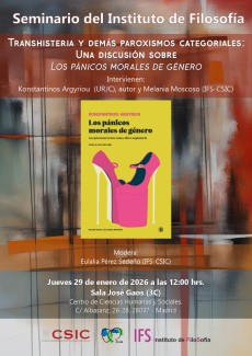 Seminarios del Instituto de Filosofía: "Transhisteria y demás paroxismos categoriales: Una discusión sobre 'Los pánicos morales de género'"