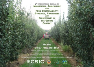 Cartel del seminario 4th International Seminar: "Migrations, Agriculture and Food Sustainability: Dynamics, Challenges and Perspectives in the Global Context"