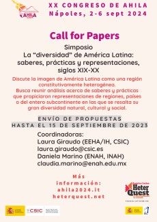Simposio “La ‘diversidad’ de América Latina: saberes, prácticas y representaciones, siglos XIX-XX" Simposio “La ‘diversidad’ de América Latina: saberes, prácticas y representaciones, siglos XIX-XX"