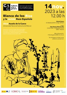 Seminario permanente «Cultura, Arte y Género»: "Blanca de los Ríos y la revista Raza Española" Seminario permanente «Cultura, Arte y Género»: "Blanca de los Ríos y la revista Raza Española"