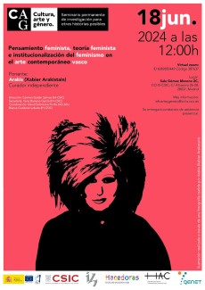 Seminario permanente «Cultura, Arte y Género»: "Pensamiento feminista, teoría feminista e institucionalización del feminismo en el arte contemporáneo vasco"" Seminario permanente «Cultura, Arte y Género»: "Pensamiento feminista, teoría feminista e institucionalización del feminismo en el arte contemporáneo vasco""