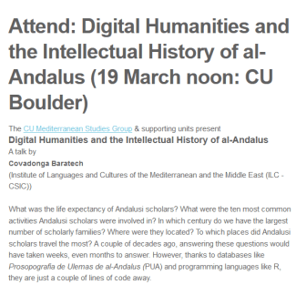 Conferencia "Humanidades Digitales e Historia Intelectual de al-Ándalus" Conferencia "Humanidades Digitales e Historia Intelectual de al-Ándalus"
