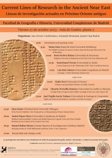 Jornada "Líneas de investigación actuales en Próximo Oriente antiguo"