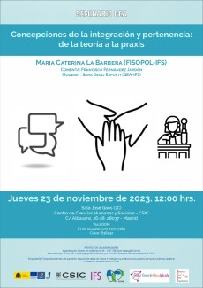 Seminario GEA (Grupo de Ética Aplicada): "Concepciones de la integración y pertenencia:  de la teoría a la praxis"