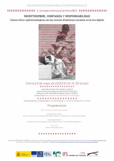 X Jornada INconRES. Incertidumbre, confianza y responsabilidad. Claves ético-epistemológicas de las nuevas dinámicas sociales en la era digital