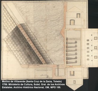 Molino de Villaverde (Santa Cruz de la Zarza, Toledo) 1759. Ministerio de Cultura, Subd. Gral. de los Archivos Estatales. Archivo Histórico Nacional, OM, MPD 155