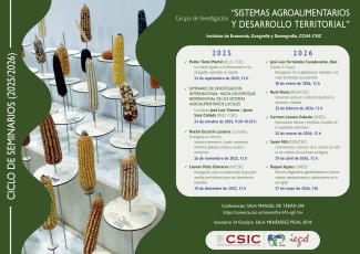 Programación del ciclo de Seminarios del Grupo de Investigación de Sistemas Agroalimentarios y Desarrollo Territorial 2025-2026