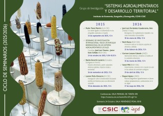 Programación del ciclo de Seminarios del Grupo de Investigación de Sistemas Agroalimentarios y Desarrollo Territorial 2025-2026