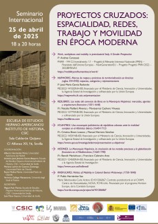 Seminario internacional «Proyectos cruzados: espacialidad, redes, trabajo y movilidad en época moderna» Seminario internacional «Proyectos cruzados: espacialidad, redes, trabajo y movilidad en época moderna»