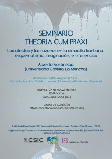 Seminario Theoria cum Praxi: "Los afectos y las razones en la simpatía kantiana: esquematismo, imaginación, e inferencias" Seminario Theoria cum Praxi: "Los afectos y las razones en la simpatía kantiana: esquematismo, imaginación, e inferencias"