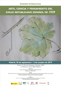 Cartel del congreso Congreso Arte, ciencia y pensamiento del exilio republicano español de 1939