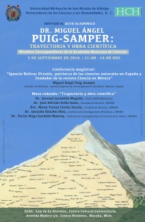 Acto académico en homenaje al Dr. Miguel Ángel Puig-Samper: Trayectoria y obra científica Acto académico en homenaje al Dr. Miguel Ángel Puig-Samper: Trayectoria y obra científica