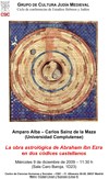 Ciclo de Conferencias de Estudios Hebreos y Judíos: «La obra astrológica de Abraham ibn Ezra en dos códices castellanos»