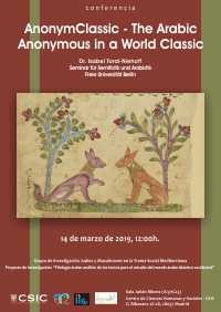 Cartel de la conferencia Conferencia: AnonymClassic – The Arabic Anonymous in a World Classic