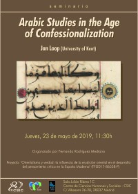 Cartel del seminario Seminario: "Arabic Studies in the Age of Confessionalization"