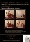 Cartel del seminario Seminario Vida y Cultura: Reflexiones egohistóricas. "La Historia del Tiempo Presente"