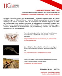 Cartel de las conferencias Ciclo de conferencias «La arquelogía en el CSIC»