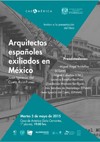 Cartel del evento Presentación del libro: "Arquitectos españoles exiliados en México", de Juan Ignacio del Cueto Ruiz-Funes