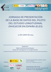 Cartel de la actividad Jornada de presentación de la base de datos del piloto del Estudio Longitudinal "Envejecer en España" (ELES)