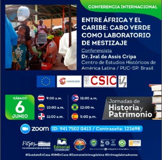 Cartel del evento Jornadas de Historia y Patrimonio: "Entre África y El Caribe: Cabo Verde como laboratorio de mestizaje"