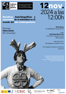Seminario permanente «Cultura, Arte y Género»: "Narrativas Auto/biográficas y economías de la intimidad en el mundo del arte contemporáneo" Seminario permanente «Cultura, Arte y Género»: "Narrativas Auto/biográficas y economías de la intimidad en el mundo del arte contemporáneo"