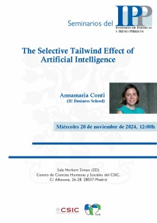 Seminario del IPP: "The Selective Tailwind Effect of Artificial Intelligence" Seminario del IPP: "The Selective Tailwind Effect of Artificial Intelligence"