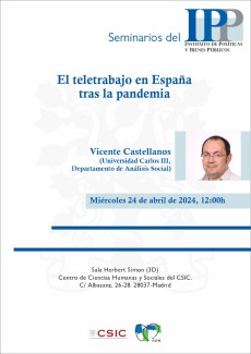 Seminarios del IPP: "El teletrabajo en España tras la pandemia" Seminarios del IPP: "El teletrabajo en España tras la pandemia"