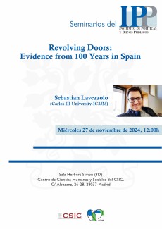 Seminario del IPP: "Revolving Doors: Evidence from 100 Years in Spain" Seminario del IPP: "Revolving Doors: Evidence from 100 Years in Spain"
