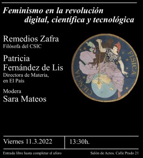 Cartel del evento Coloquio "Feminismo en la revolución digital, científica y tecnológica"