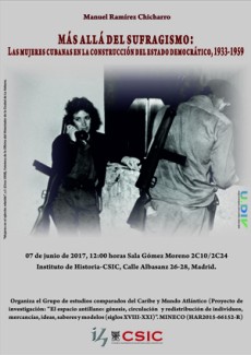 Cartel del seminario Seminario: "Más allá del sufragismo: Las mujeres cubanas en la construcción del estado democrático, 1933-1959"